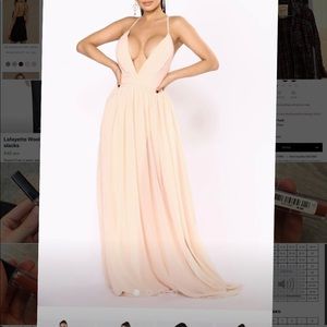 Pink chiffon dress gown